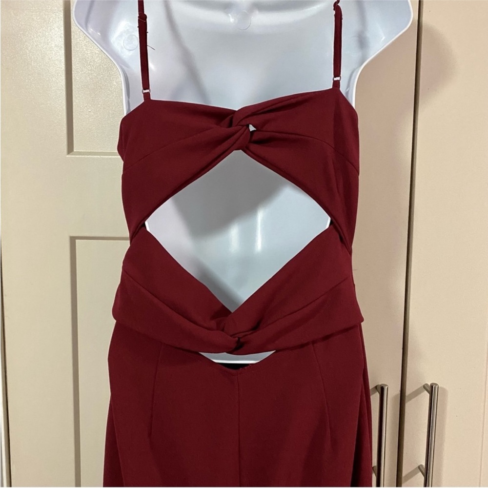 LULUS All My Loving Wine Red Knotted Mermaid Maxi Dress Large - Picture 2 of 13